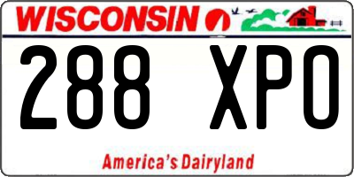 WI license plate 288XPO