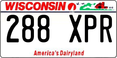 WI license plate 288XPR