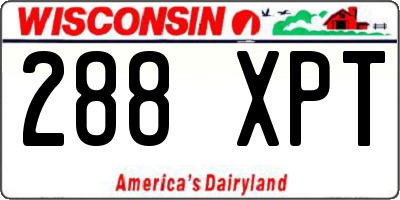 WI license plate 288XPT