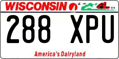 WI license plate 288XPU