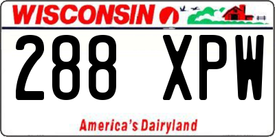 WI license plate 288XPW