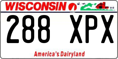 WI license plate 288XPX