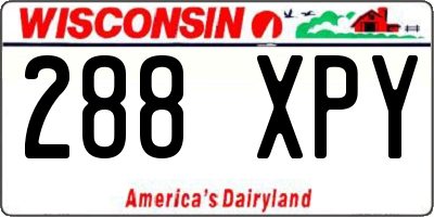 WI license plate 288XPY