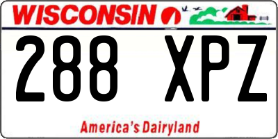 WI license plate 288XPZ