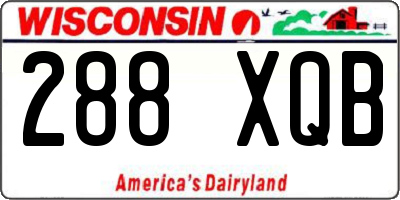 WI license plate 288XQB