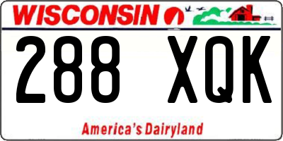 WI license plate 288XQK