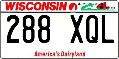 WI license plate 288XQL