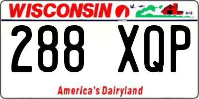 WI license plate 288XQP