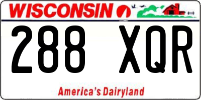 WI license plate 288XQR