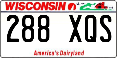 WI license plate 288XQS