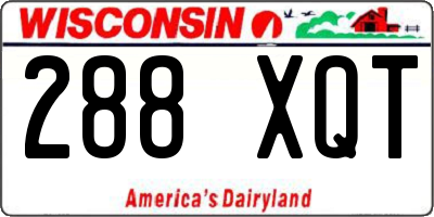 WI license plate 288XQT