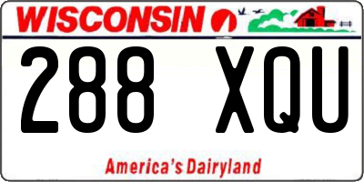 WI license plate 288XQU