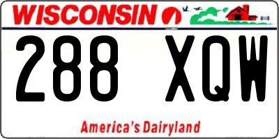 WI license plate 288XQW