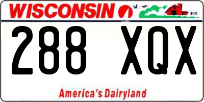 WI license plate 288XQX