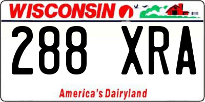WI license plate 288XRA