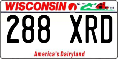 WI license plate 288XRD