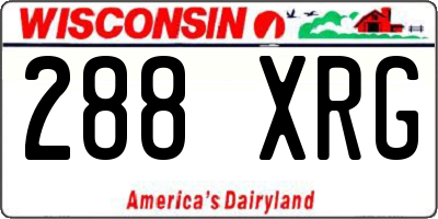 WI license plate 288XRG