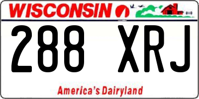 WI license plate 288XRJ