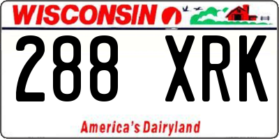 WI license plate 288XRK