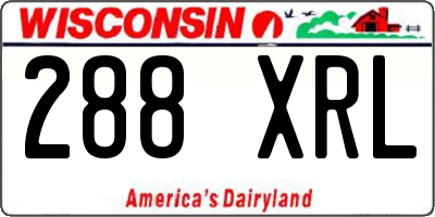 WI license plate 288XRL