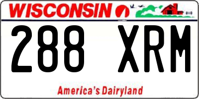 WI license plate 288XRM