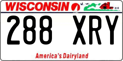 WI license plate 288XRY