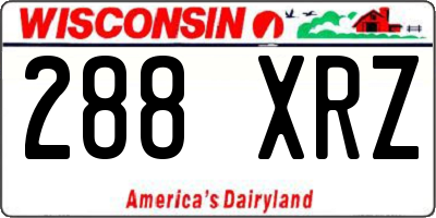 WI license plate 288XRZ