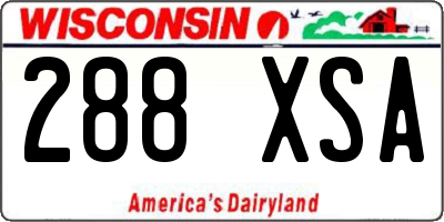 WI license plate 288XSA