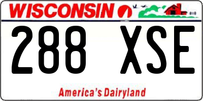 WI license plate 288XSE