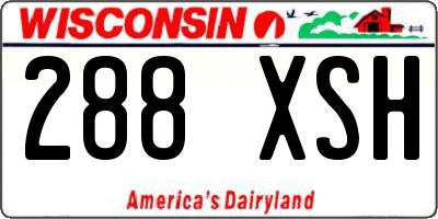 WI license plate 288XSH