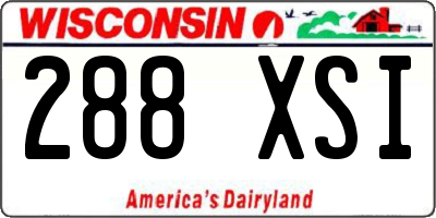 WI license plate 288XSI