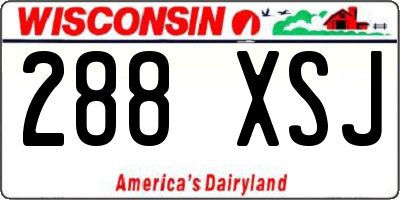 WI license plate 288XSJ
