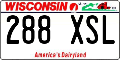 WI license plate 288XSL