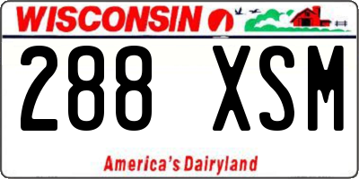 WI license plate 288XSM