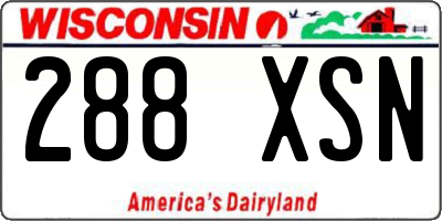 WI license plate 288XSN