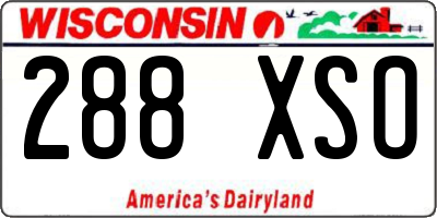 WI license plate 288XSO