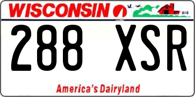 WI license plate 288XSR