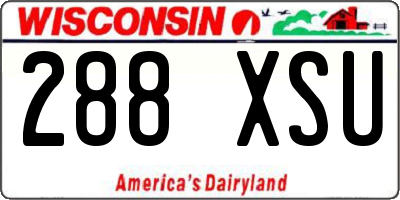 WI license plate 288XSU