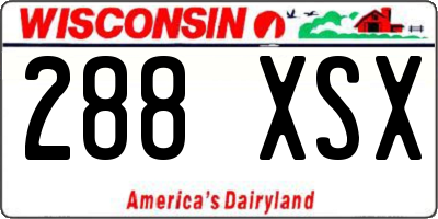 WI license plate 288XSX