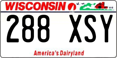 WI license plate 288XSY