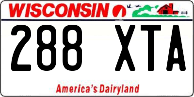 WI license plate 288XTA