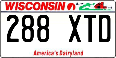 WI license plate 288XTD