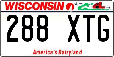 WI license plate 288XTG