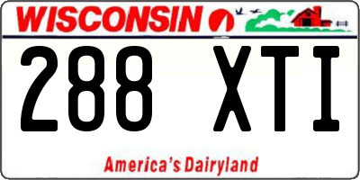 WI license plate 288XTI