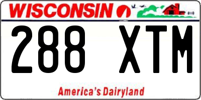WI license plate 288XTM