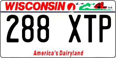 WI license plate 288XTP