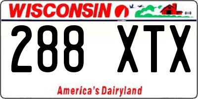WI license plate 288XTX