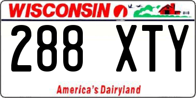 WI license plate 288XTY