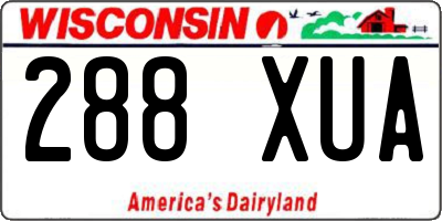 WI license plate 288XUA