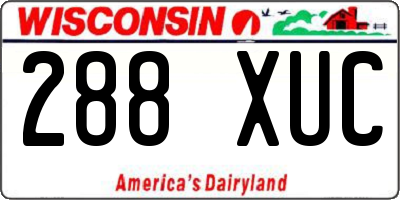 WI license plate 288XUC